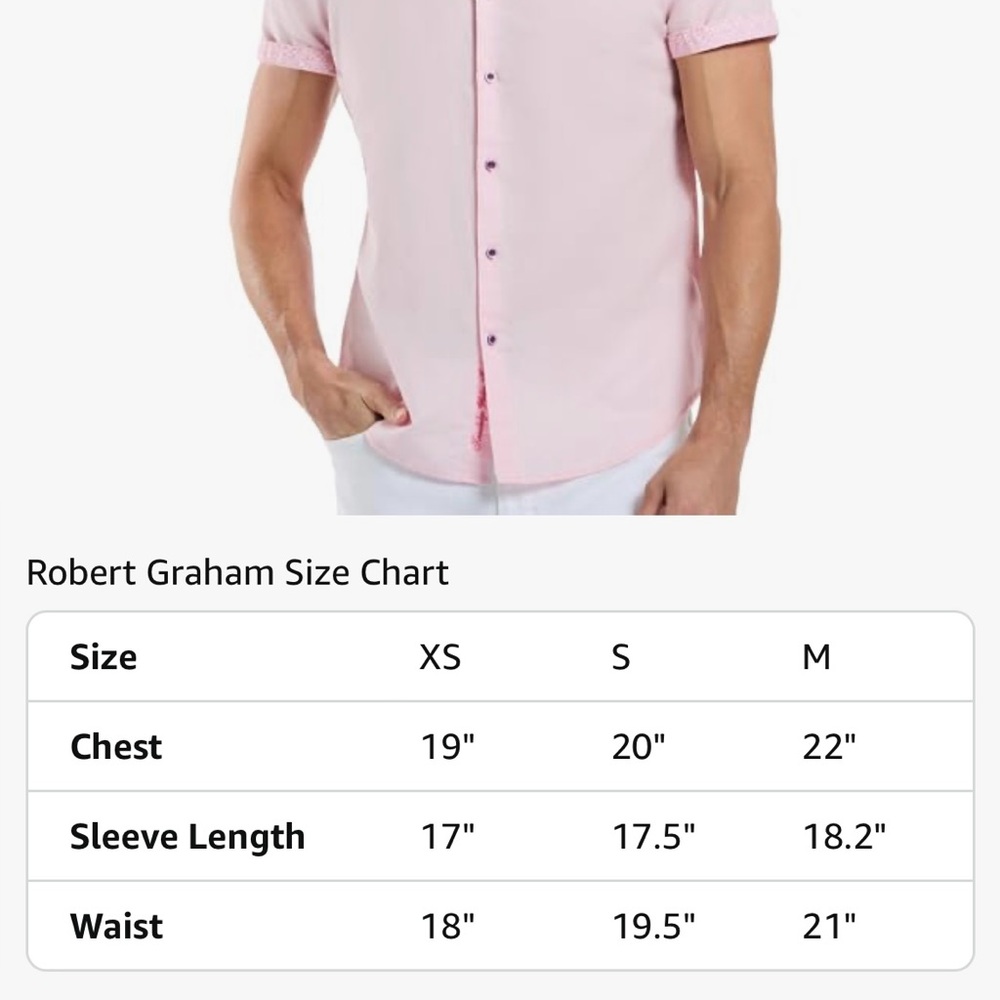 NEW Robert Graham Men's Size S Boris Pink Short Sleeve Button Up Shirt Linen - Picture 9 of 9